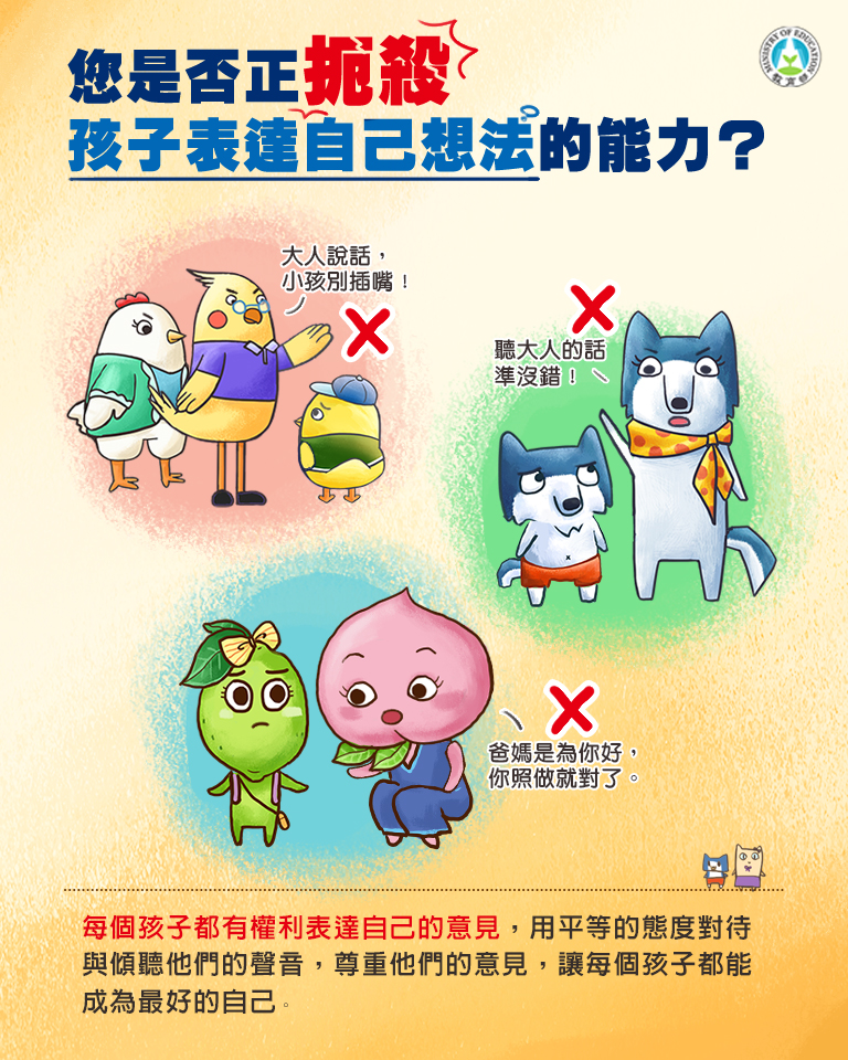 您有多久沒聽孩子說話了呢？CRC兒童權利公約─表意權宣導EDM
